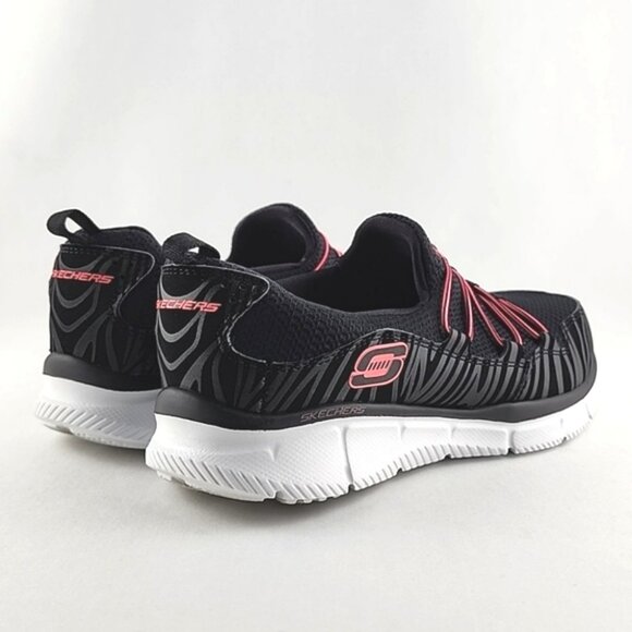 Skechers Women's Equalizer Black Pink Slip On Shoes Ultra Lightweight Size 8 - Picture 6 of 16